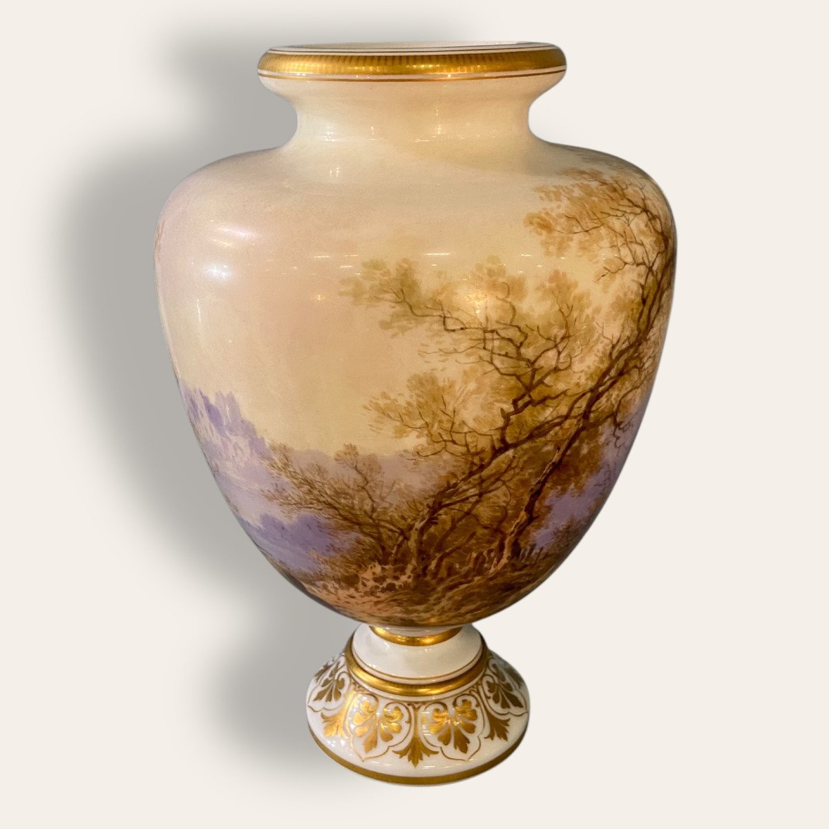 Opaline Vase View Of Rouen, The Cathedral, 19th Century. Signed Paul Langlois, Normandy-photo-2