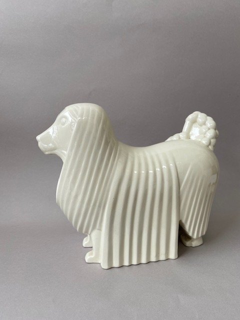 Adnet, Dog, The Poodle. Art Deco Craquelé-photo-1