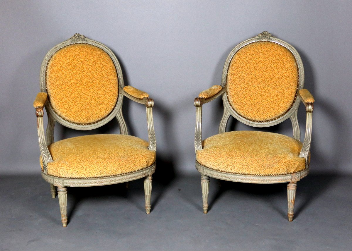 Paire De Fauteuils Louis XVI