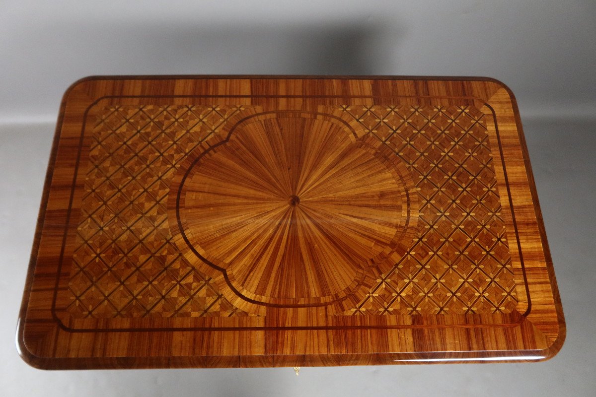 19th Century Marquetry Desk Table-photo-3