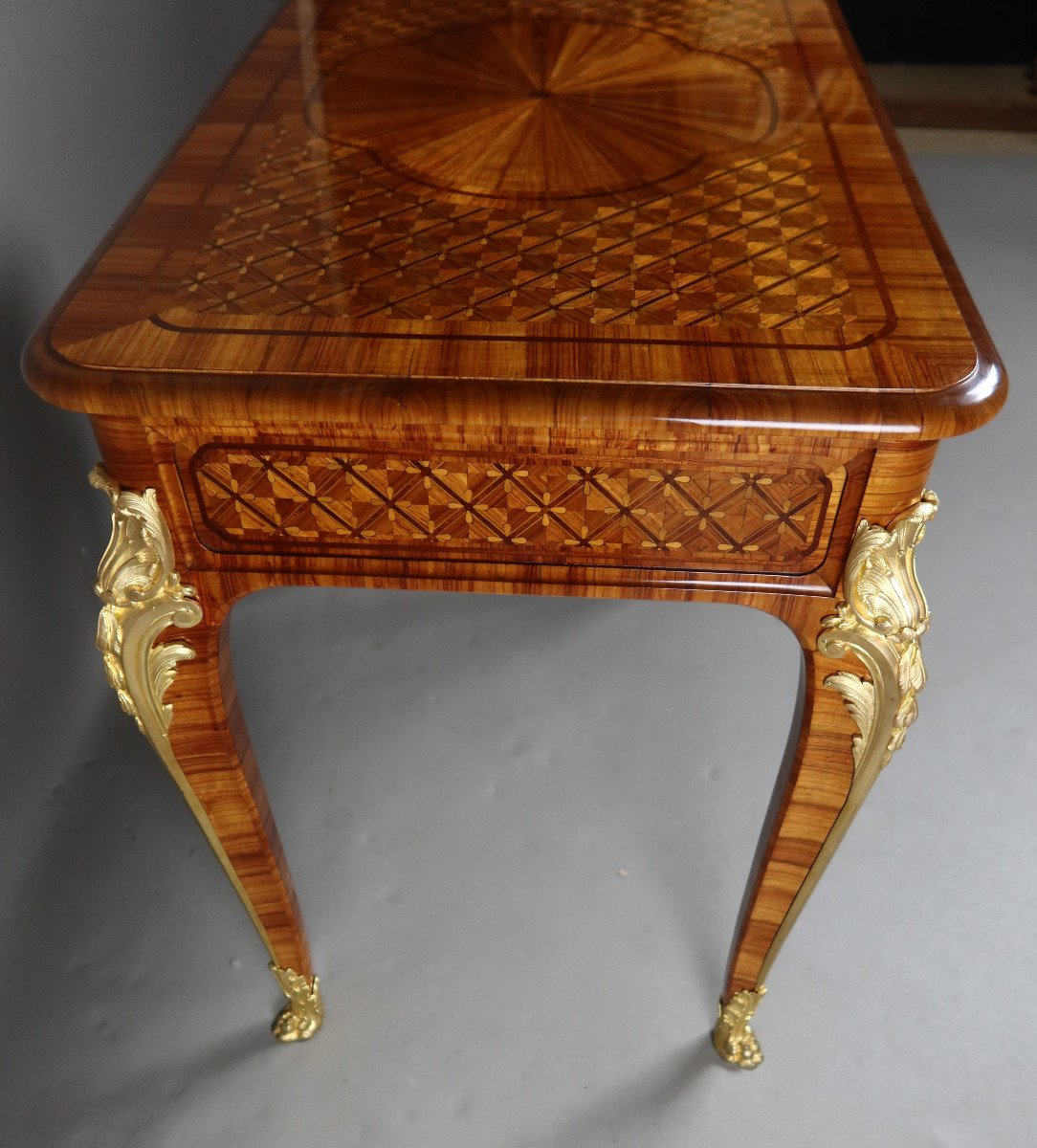19th Century Marquetry Desk Table-photo-3