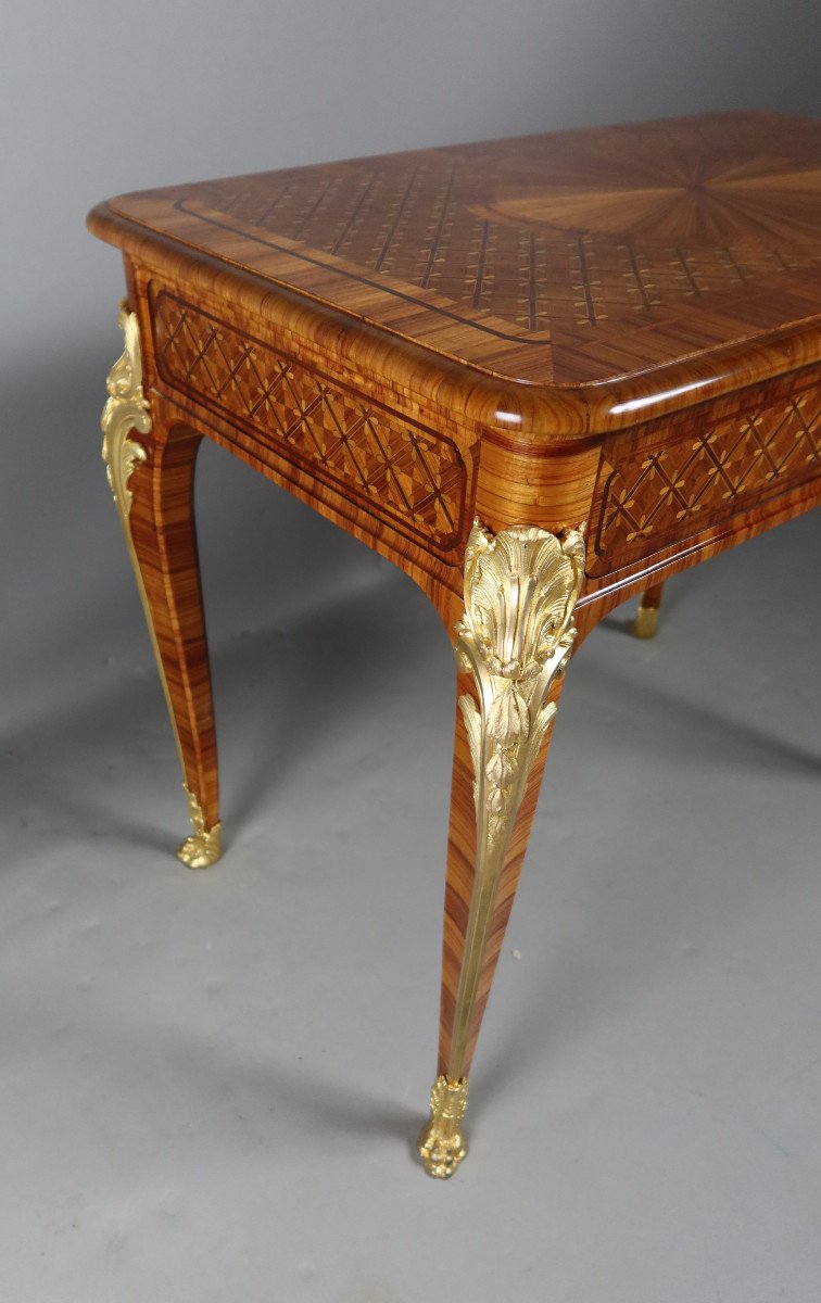 19th Century Marquetry Desk Table-photo-5