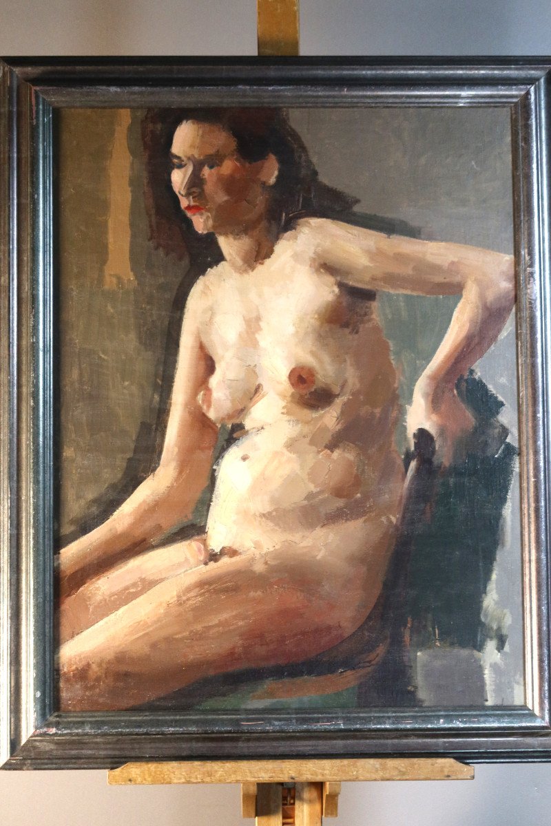 “nude” Painting Signed René Guinand (1892-1983)