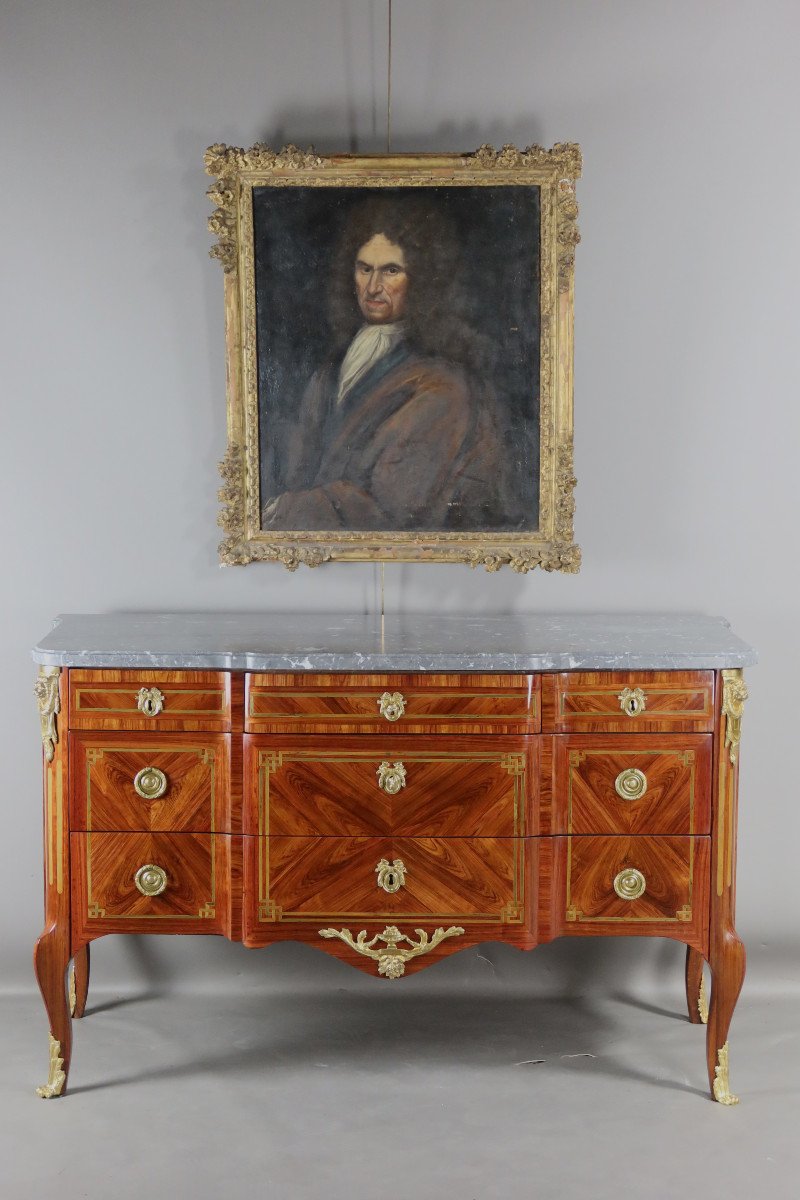 Transitional Commode In 18th Century Marquetry