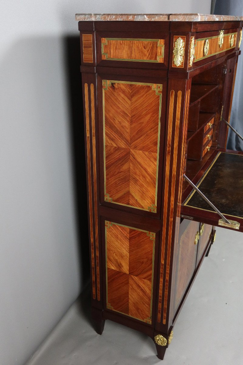 Louis XVI Secretary In Marquetry-photo-5