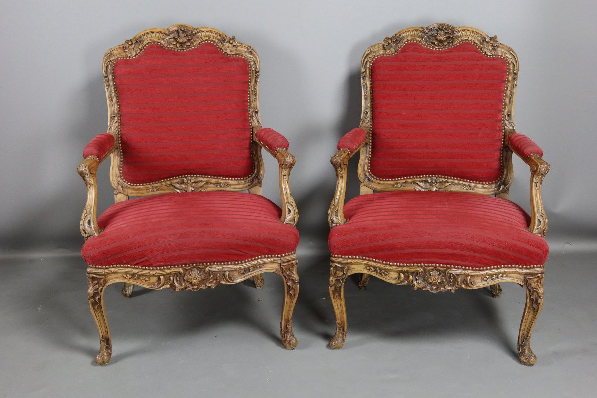 Pair Of Louis XV Style Armchairs-photo-5