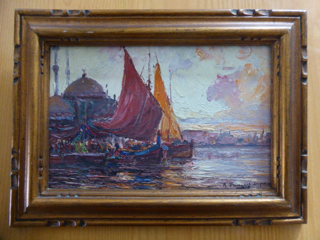 Table "bosphorus Shore" Signed Robert Dumont-duparc