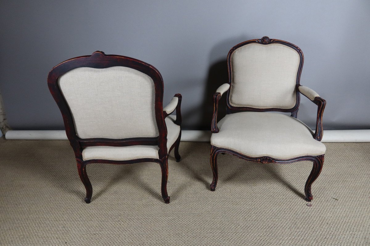 Paire De Fauteuils Style Louis XV-photo-6