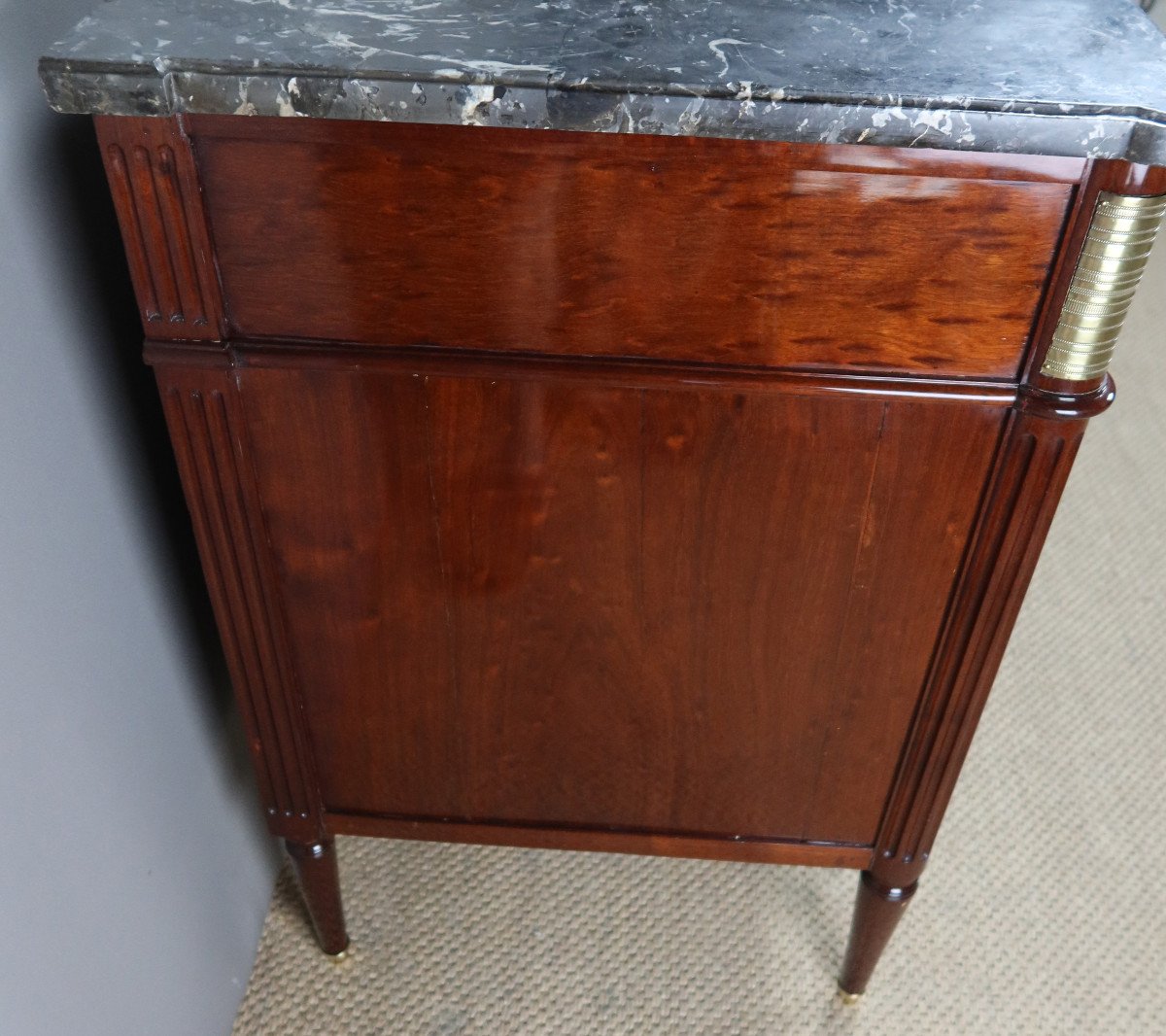 Louis XVI Chest Of Drawers In Speckled Mahogany -photo-2