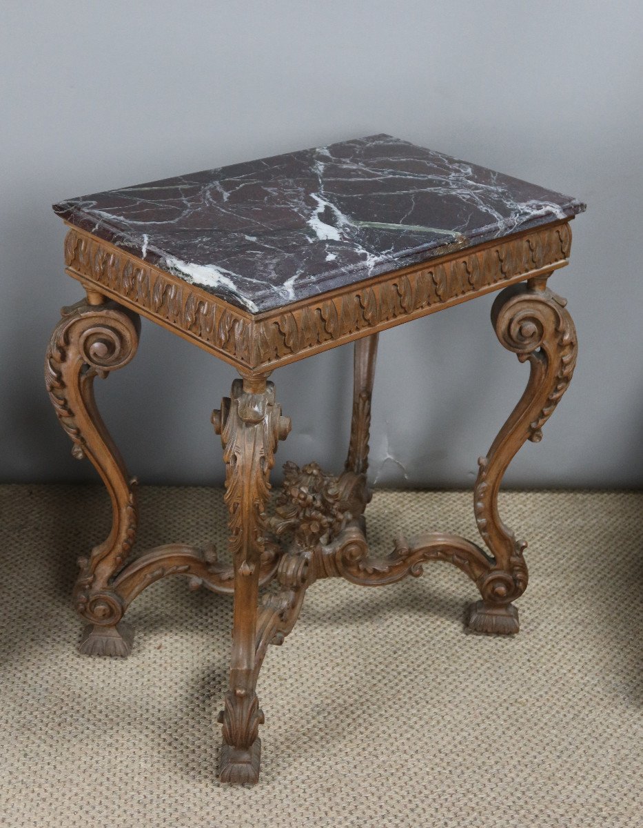 Carved Walnut Side Table -photo-7