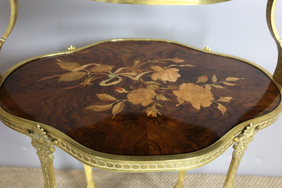 Marquetry Pedestal Table-photo-3