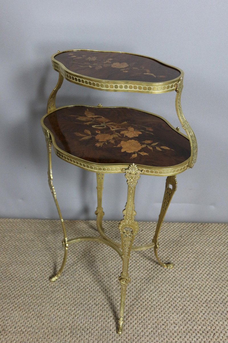 Marquetry Pedestal Table-photo-4