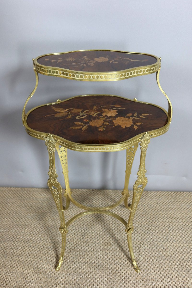 Marquetry Pedestal Table