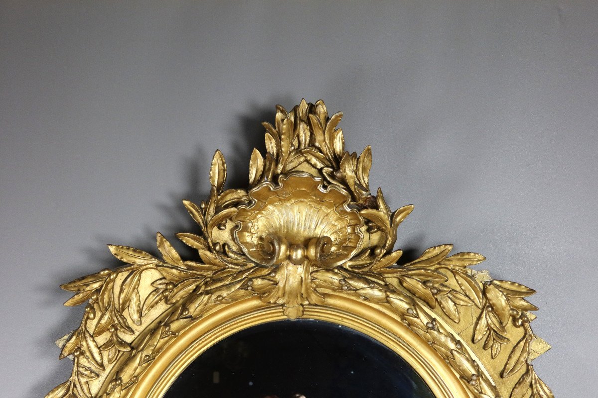 Grand Miroir Doré XIXème Siècle-photo-3