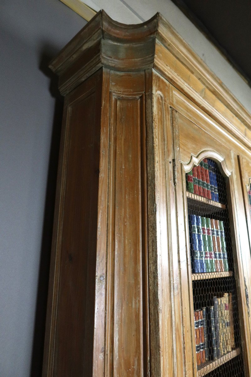 Large Bookcase In Limed Pine-photo-4