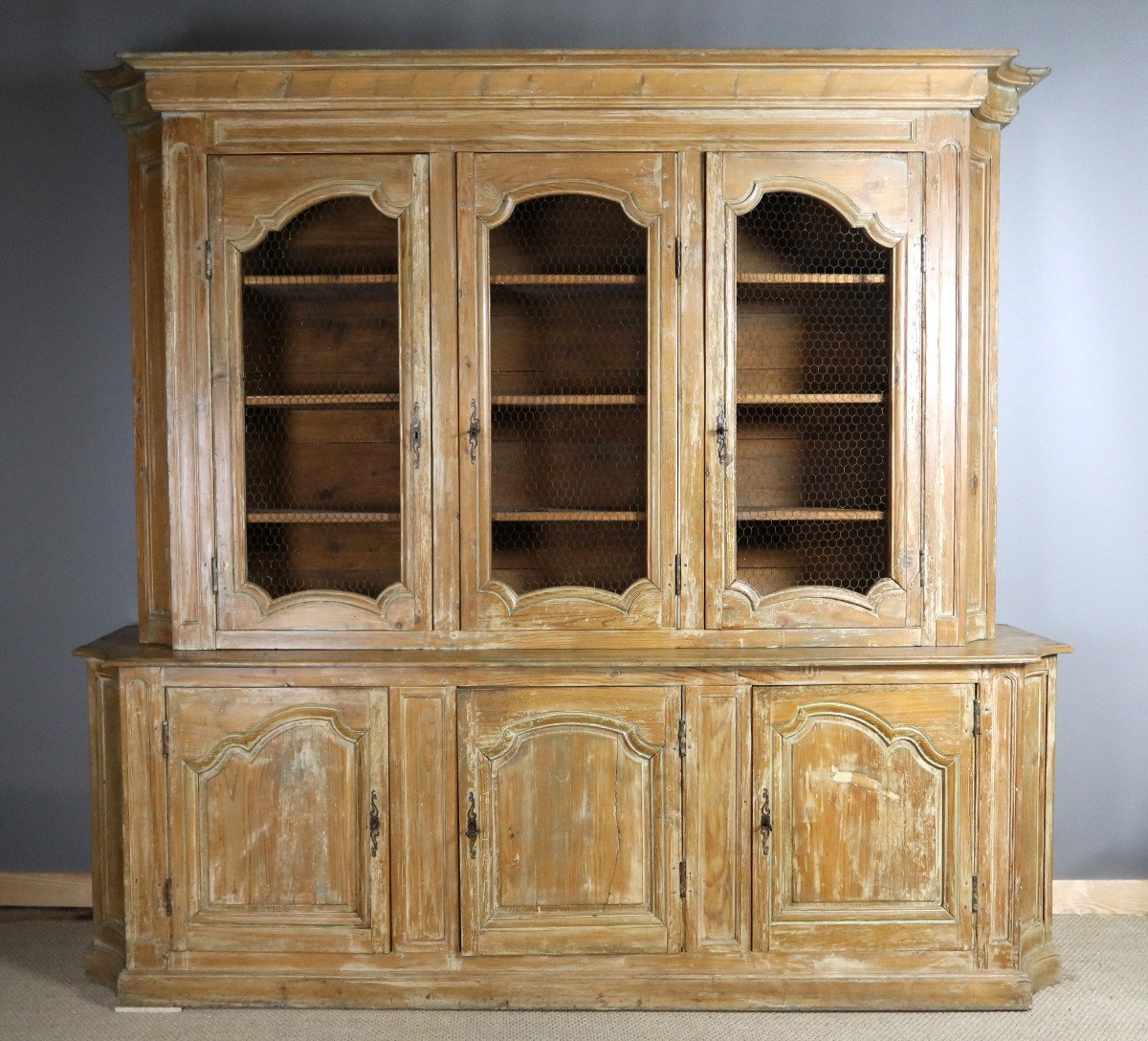 Large Bookcase In Limed Pine-photo-7