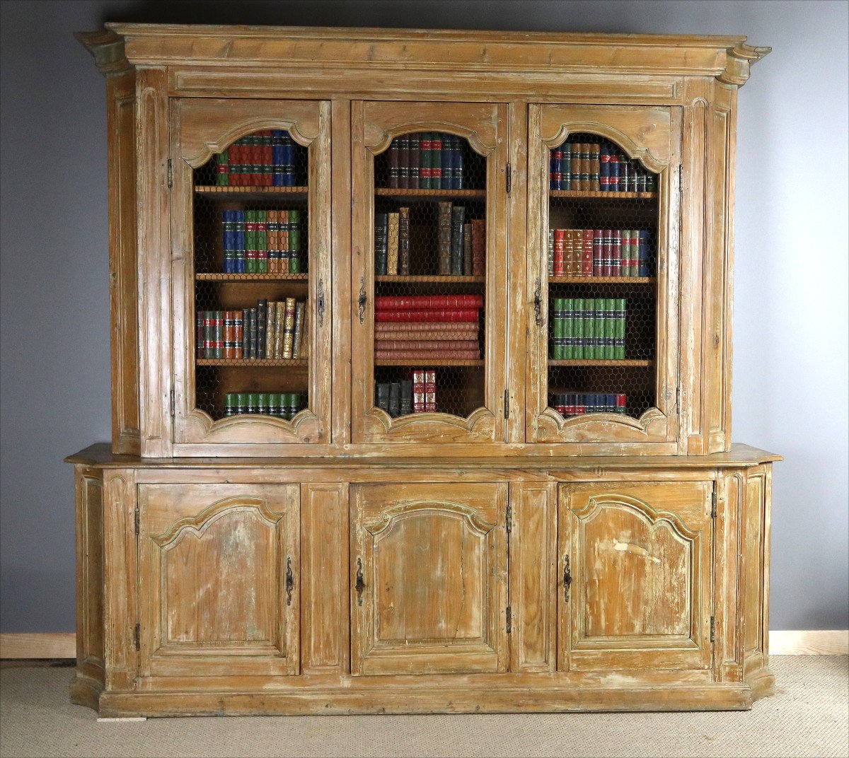 Large Bookcase In Limed Pine-photo-8