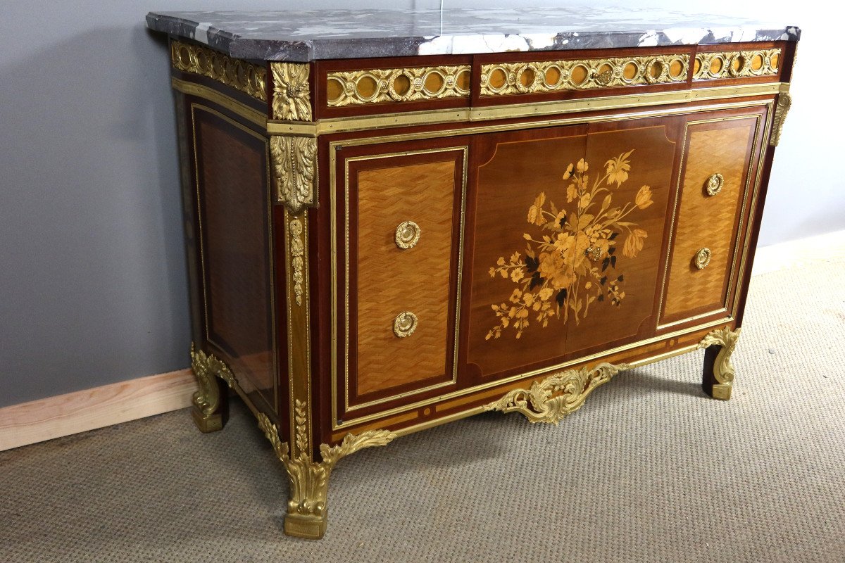 Louis XV-louis XVI Transition Style Marquetry Buffet-photo-3