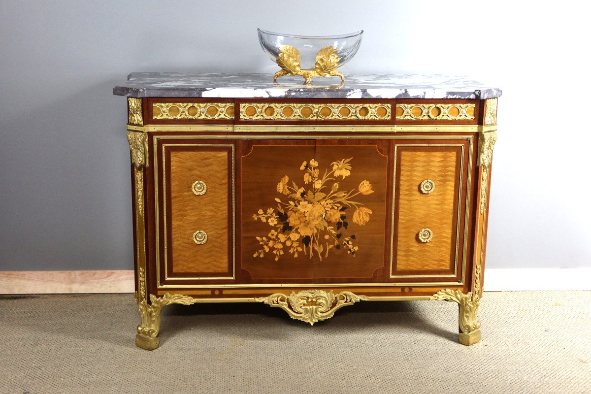 Louis XV-louis XVI Transition Style Marquetry Buffet-photo-8