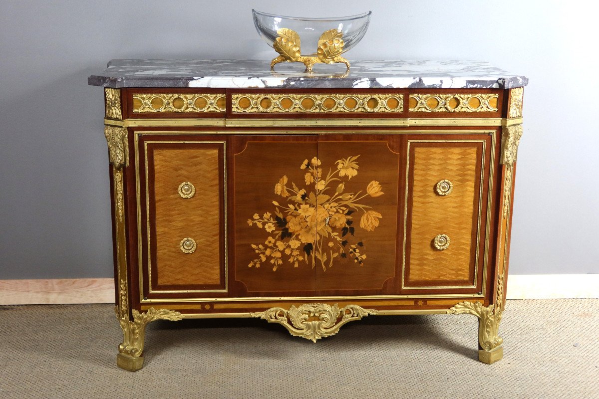 Louis XV-louis XVI Transition Style Marquetry Buffet