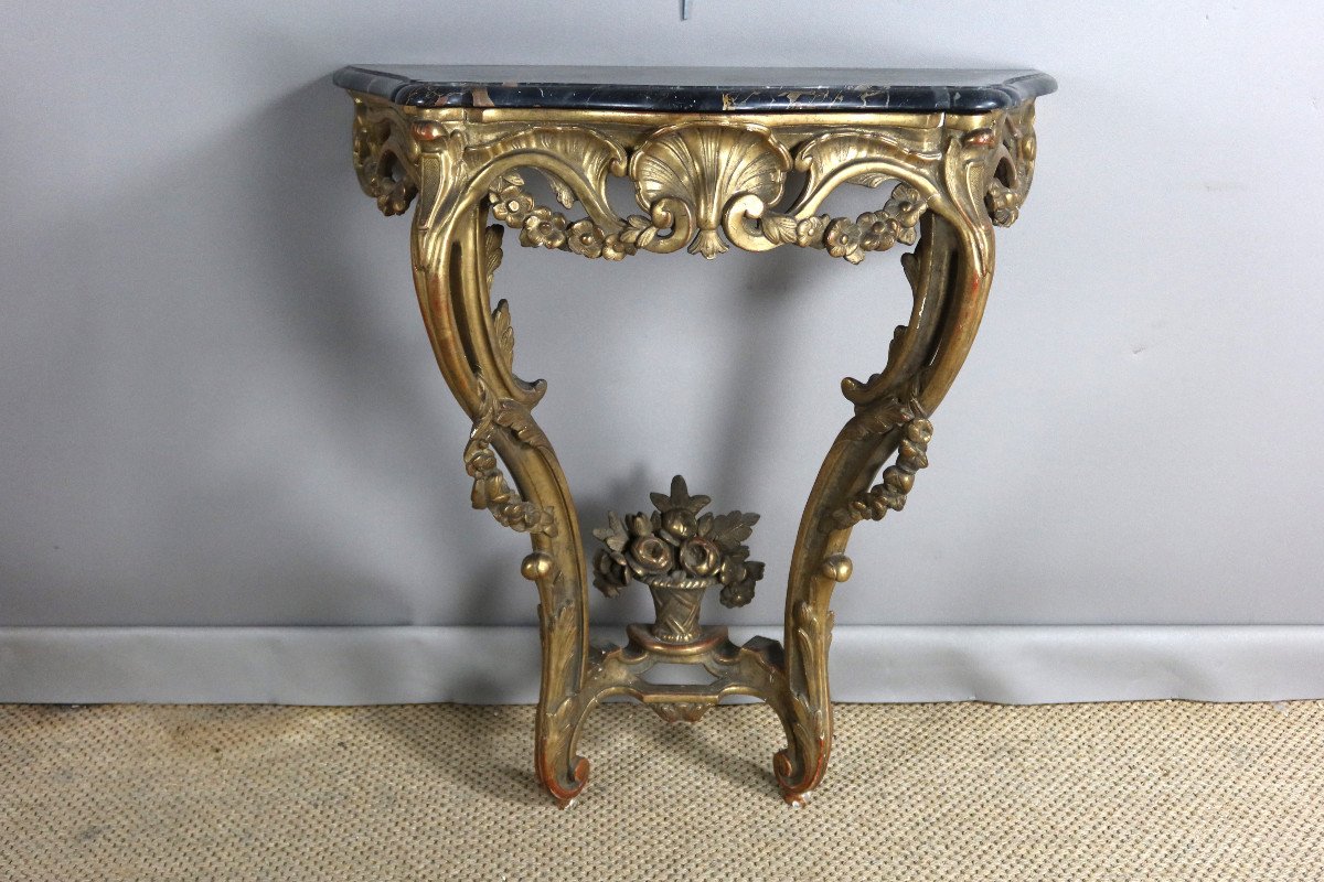 Louis XV Gilded Wood Console