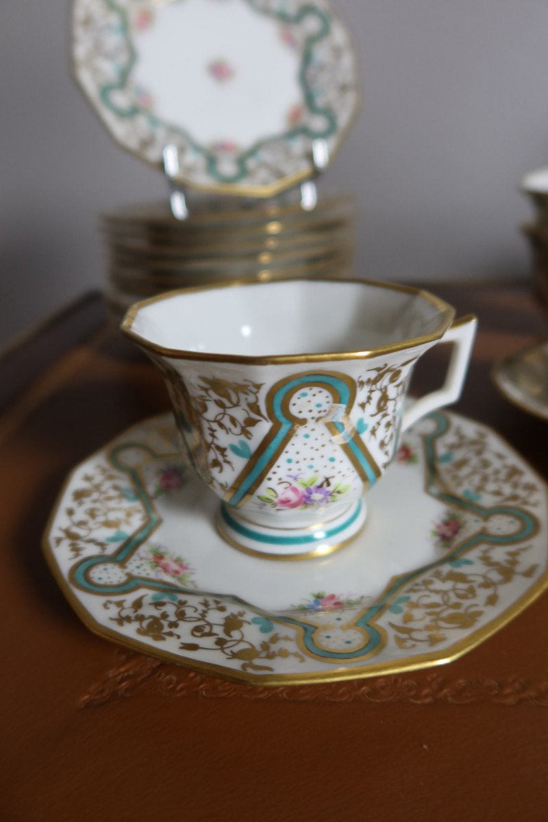 Porcelain Tea, Coffee And Cake Service From Lauret In Paris-photo-3