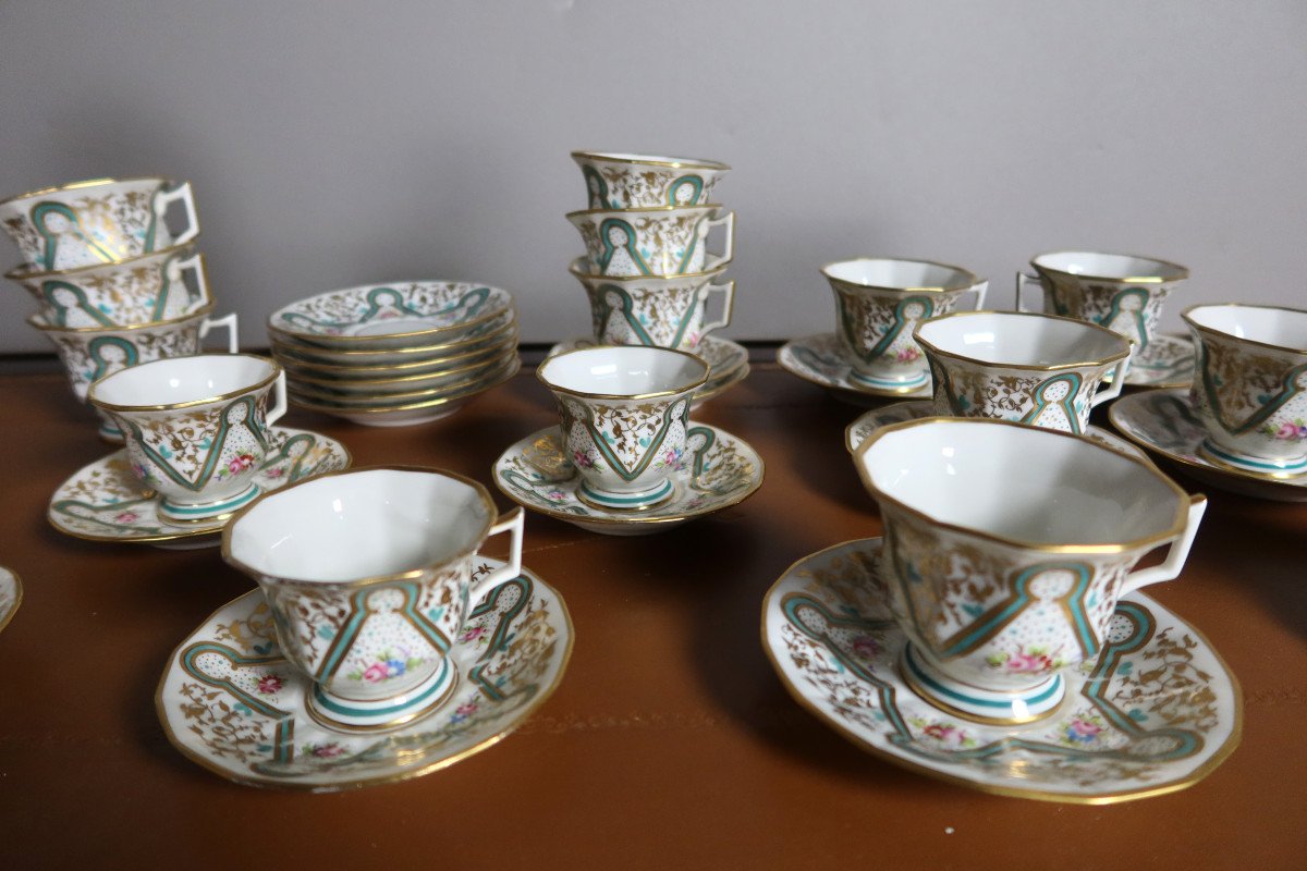 Porcelain Tea, Coffee And Cake Service From Lauret In Paris-photo-6