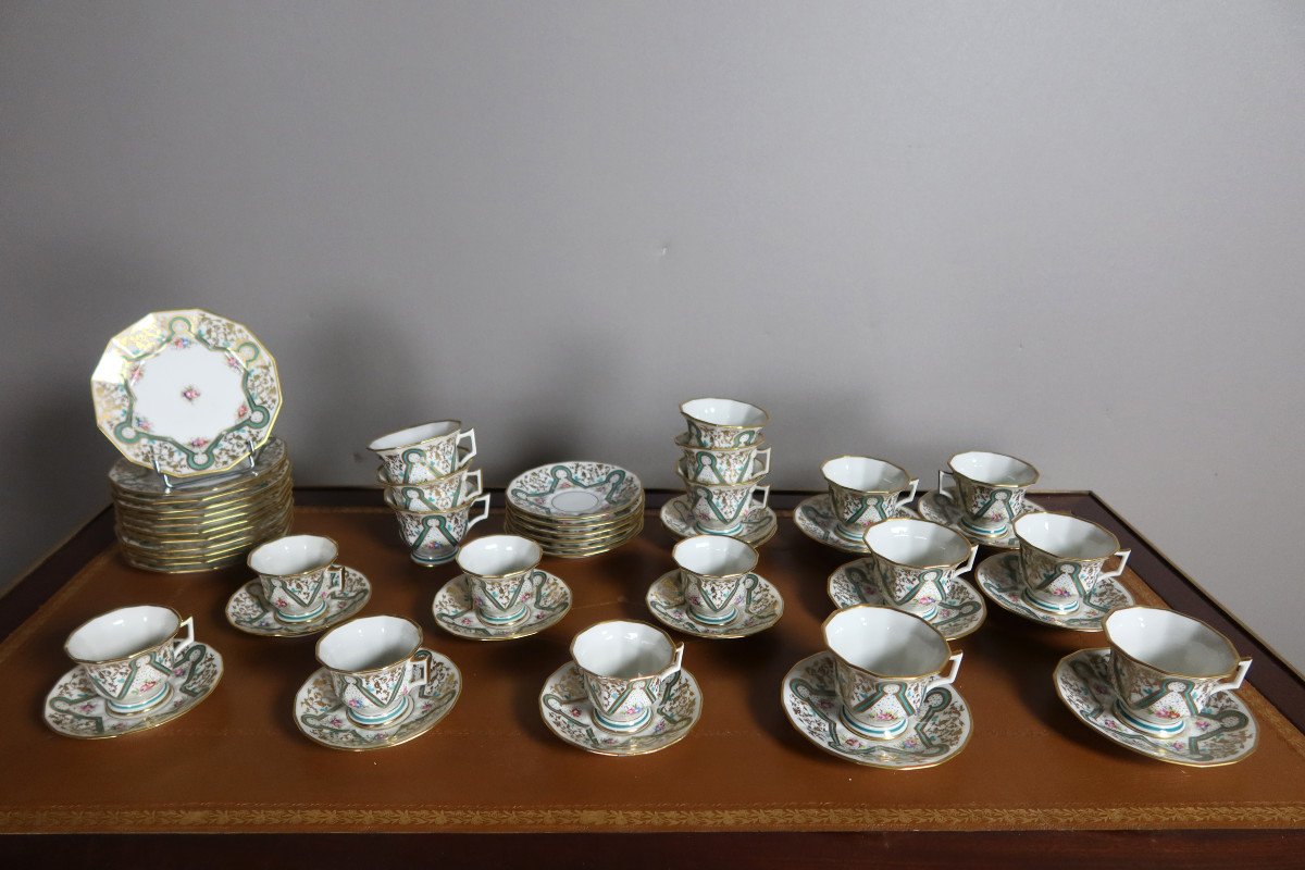 Porcelain Tea, Coffee And Cake Service From Lauret In Paris-photo-8