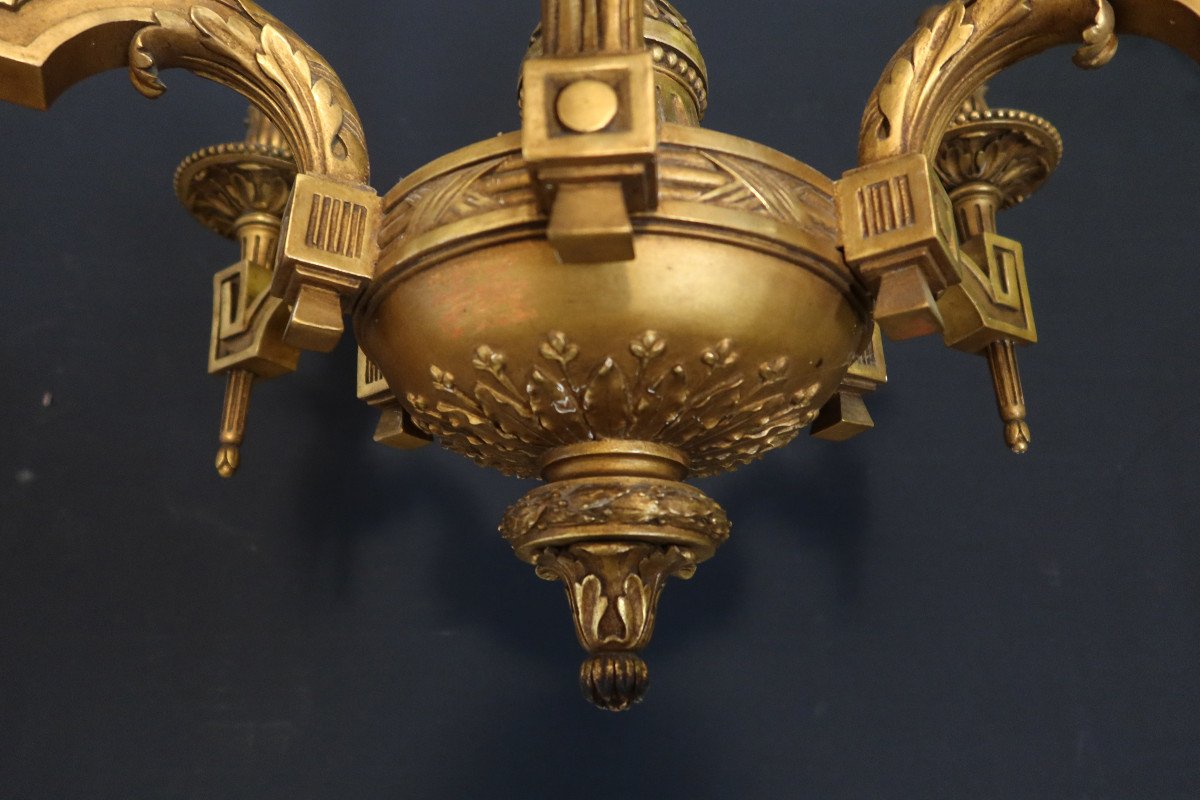 19th Century Gilded Wood Chandelier-photo-4