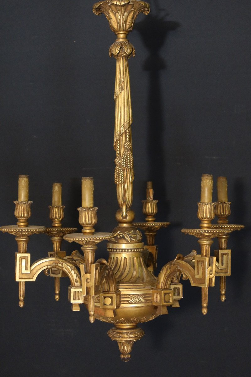 19th Century Gilded Wood Chandelier