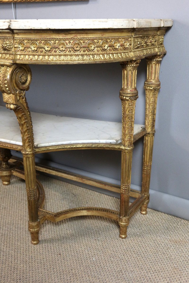 Louis XVI Style Gilded Wood Console-photo-2