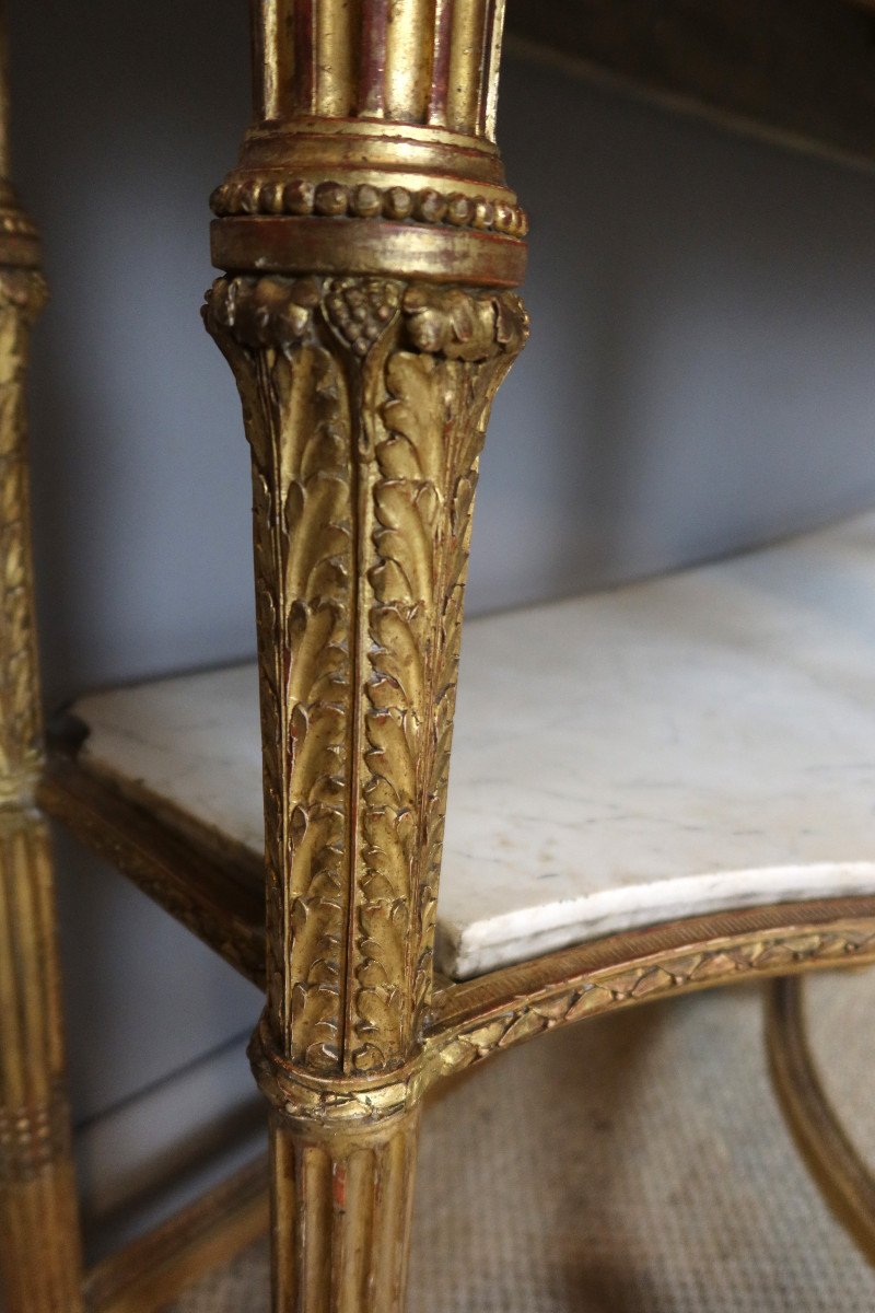 Louis XVI Style Gilded Wood Console-photo-5