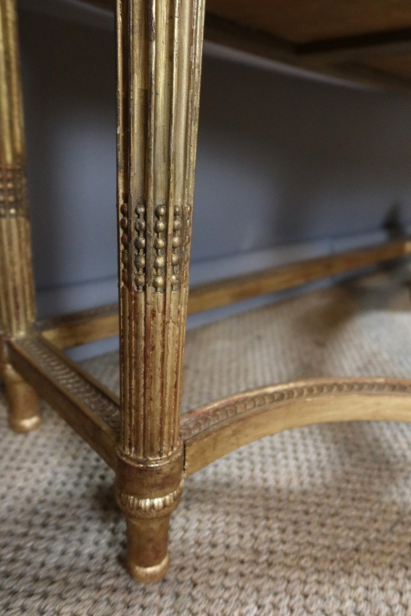 Louis XVI Style Gilded Wood Console-photo-6