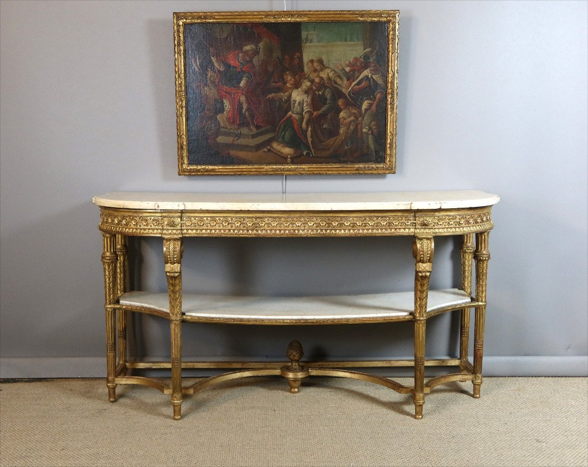 Louis XVI Style Gilded Wood Console