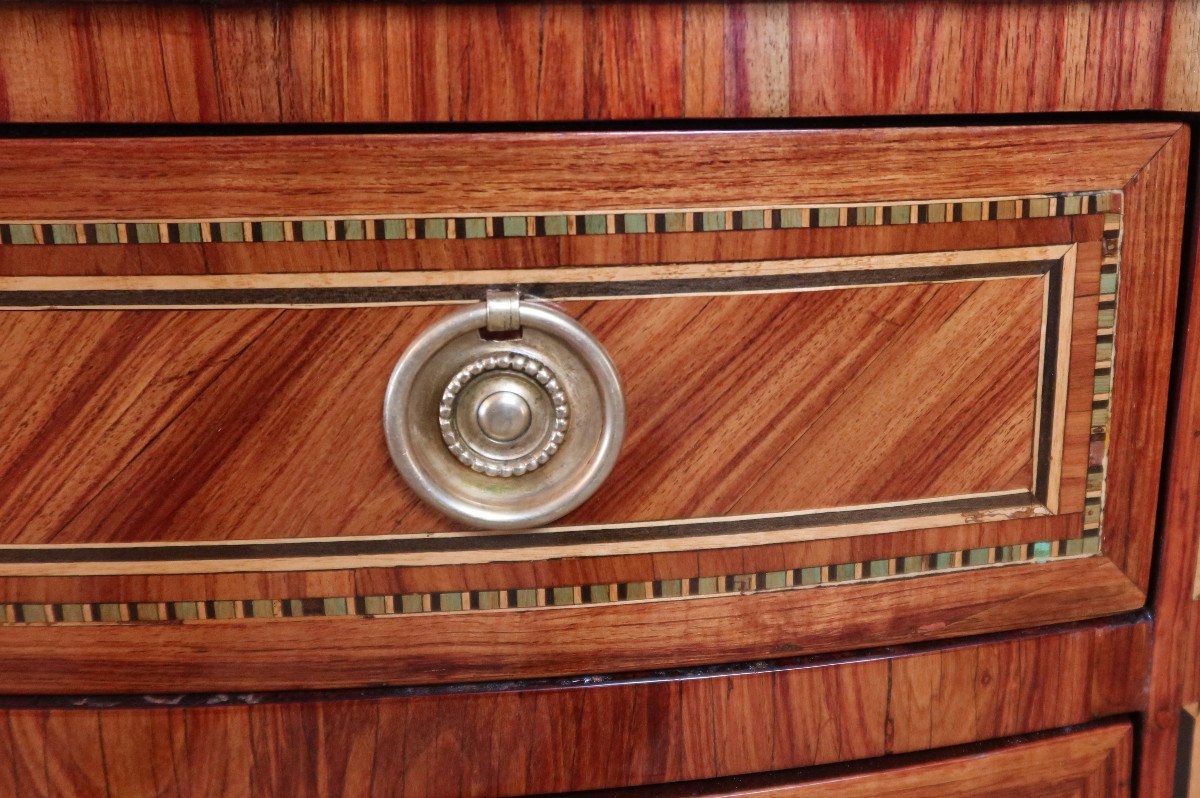 Half-moon Chest Of Drawers Stamped F.ratié, 18th Century-photo-4