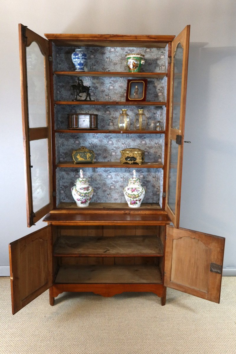 19th Century Walnut Display Cabinet-photo-5