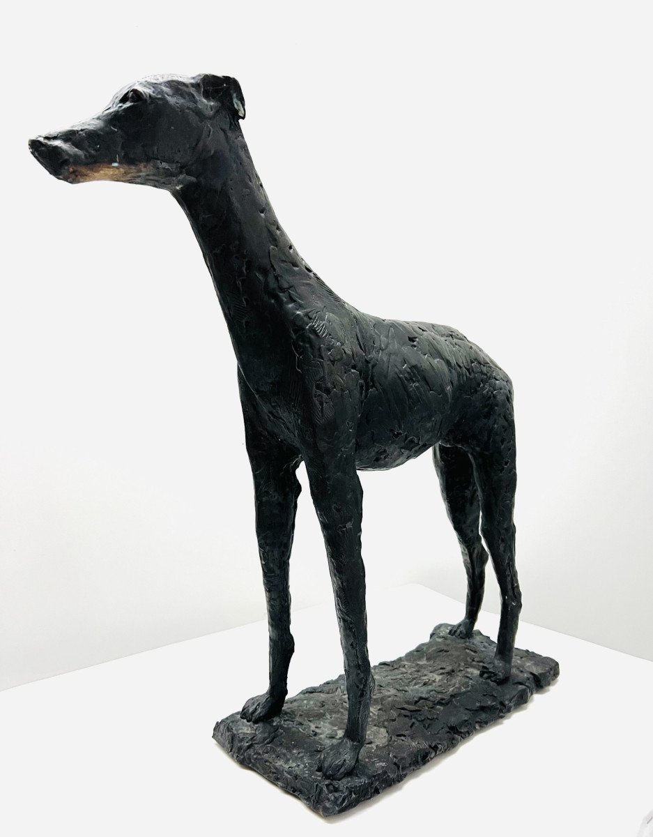 Bronze Sculpture "the Dog" Signed Patrick Lang-photo-2