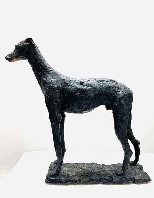 Bronze Sculpture "the Dog" Signed Patrick Lang-photo-4