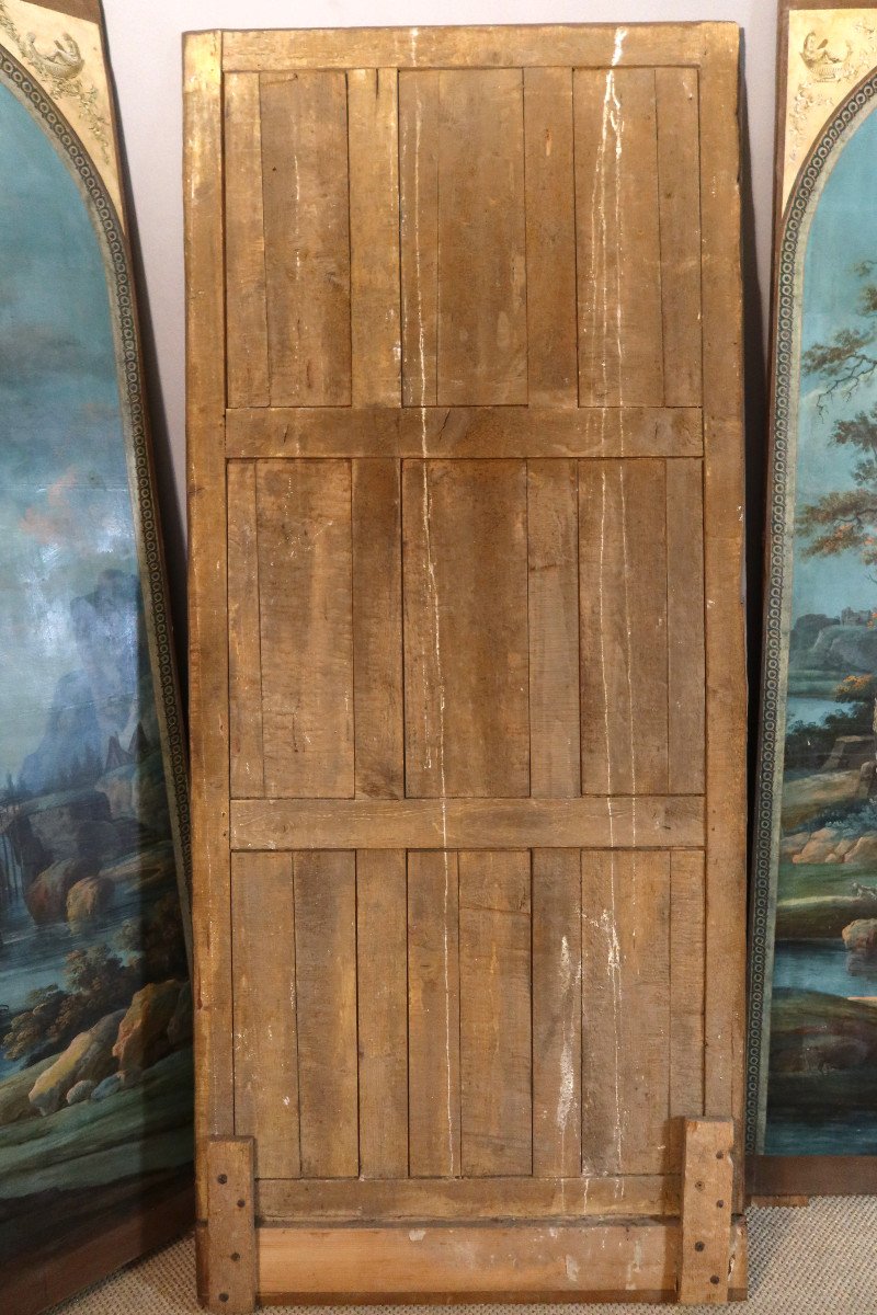 Important Set Of Six Painted Panels (2.60m High) Early 19th Century-photo-8