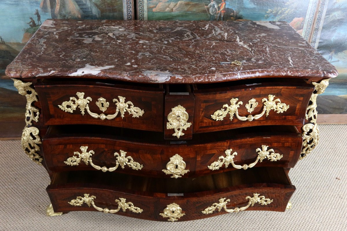 Tombeau Chest Of Drawers From The Regency Period, 18th Century-photo-3