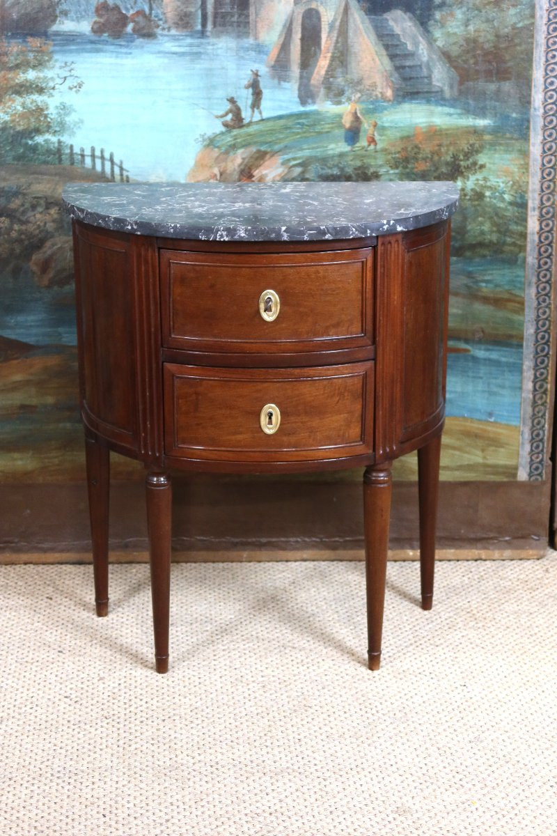 Commode Demi-lune Louis XVI-photo-2