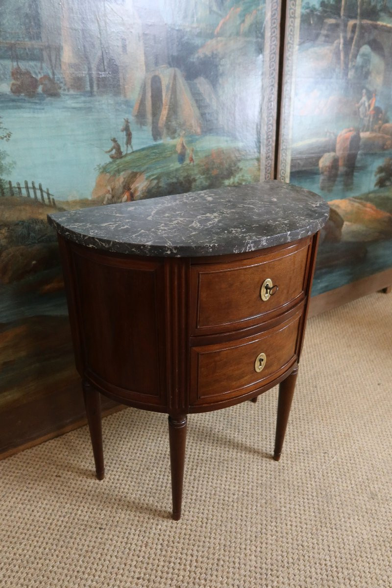 Commode Demi-lune Louis XVI-photo-2