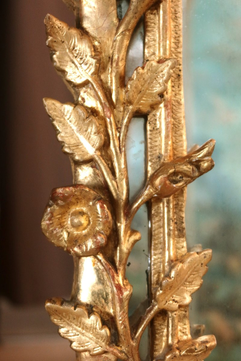 Miroir En Bois Doré Louis XV-photo-1