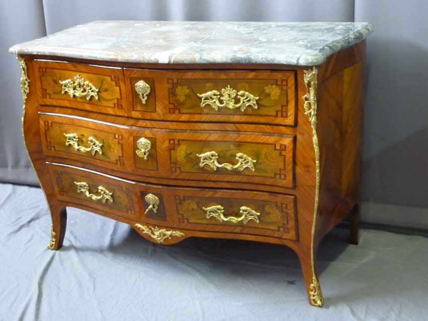 Commode En Marqueterie époque Louis XV-photo-5