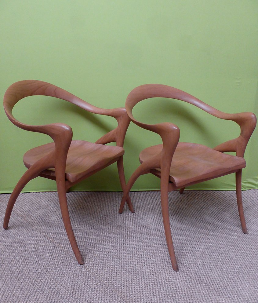 Pair Of Teak Armchairs-photo-3