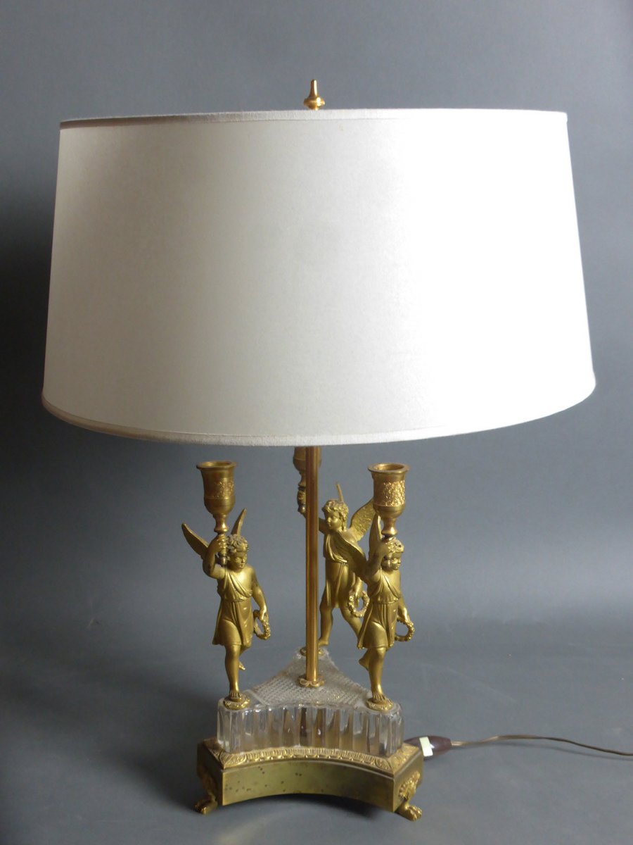 Hot Water Bottle Lamp In Gilt Bronze-photo-6