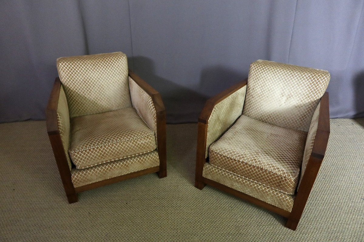 Pair Of Art Deco Armchairs-photo-3