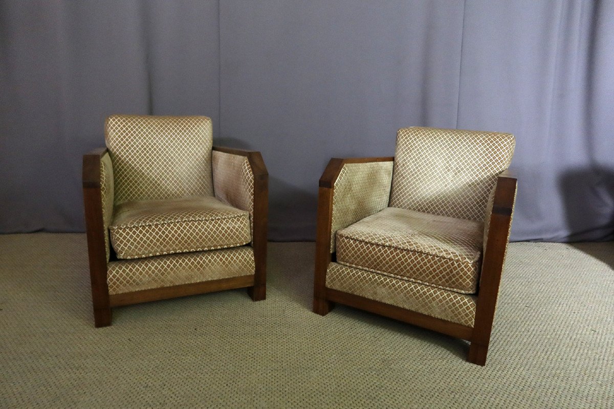 Pair Of Art Deco Armchairs