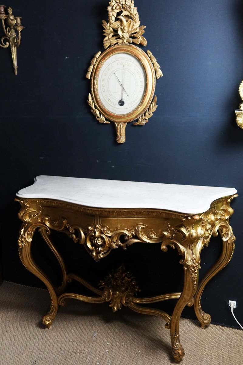 Console Dorée Style Louis XV -photo-4