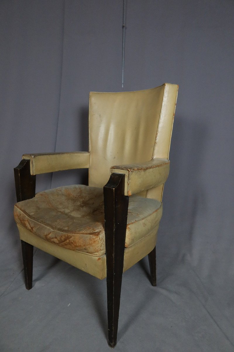 Large Art Deco Office Armchair-photo-4